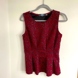 Eva Franco Burgundy Peplum Tank